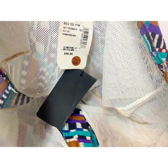 MISSONI rare funky color block printed men shorts , italian designer size XL NWT